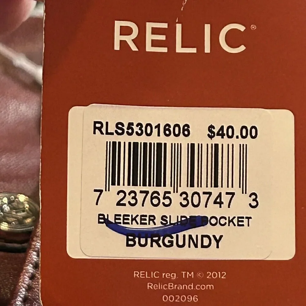 Relic Bleeker Slide Pocket Burgundy Purse Shoulder Bag Crossbody